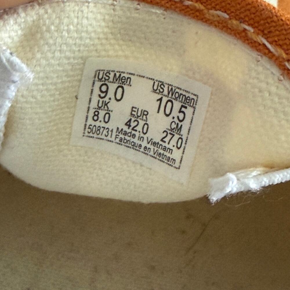 Vans Classic Slip-On Orange Checkerboard Sneakers - Picture 6 of 6